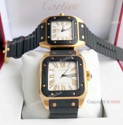 Fake Cartier Santos 100th Anniversary Lover Watch / Men 51mm and Lady 35mm
